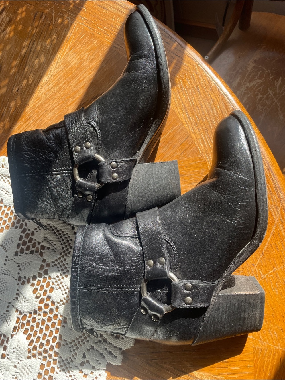 Frye Tabitha Harness Short Leather Ankle Boots size 7B